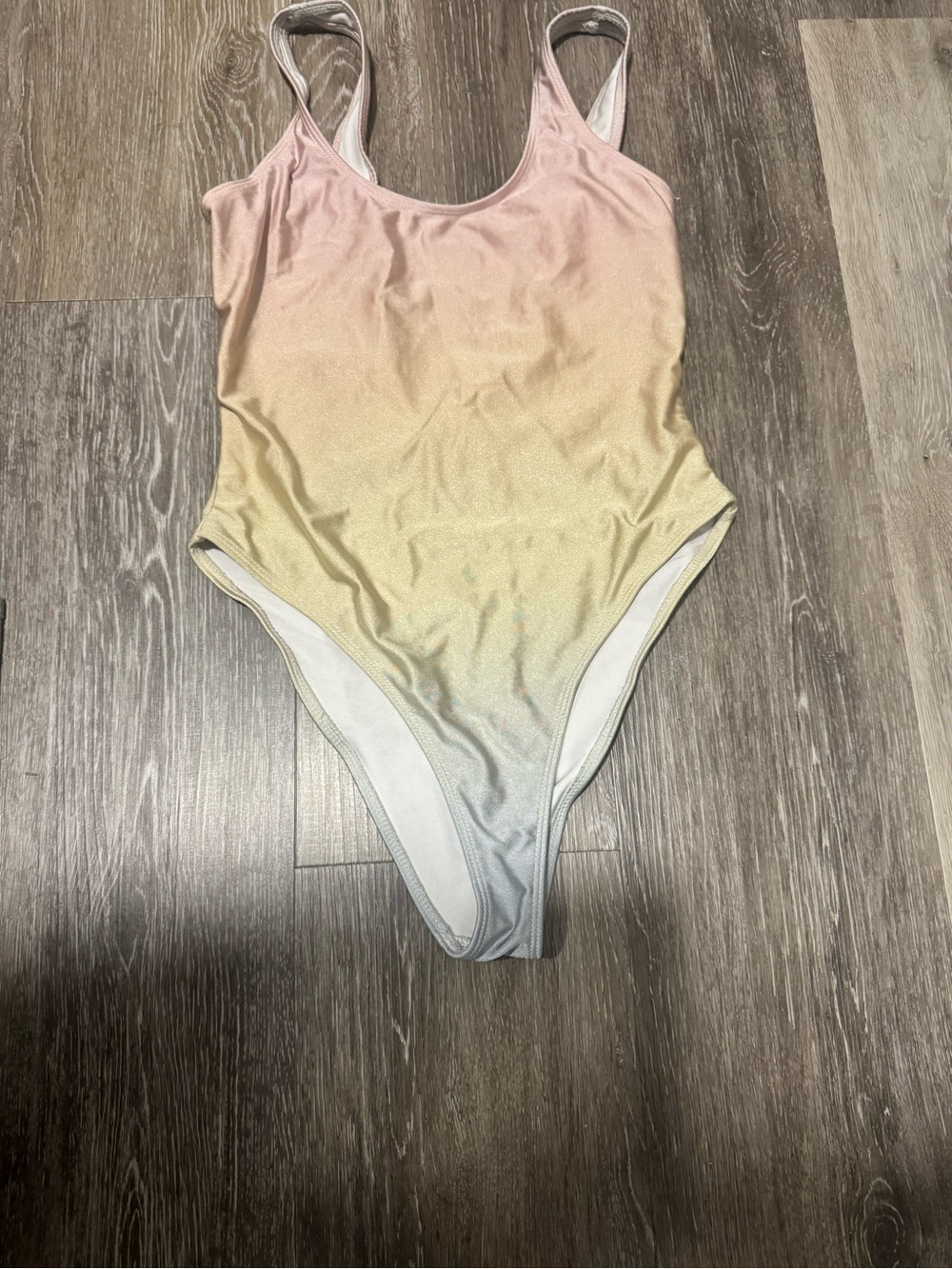 Forever 21 Pastel Ombre One-Piece Swimsuit - Pink, Yellow, Blue